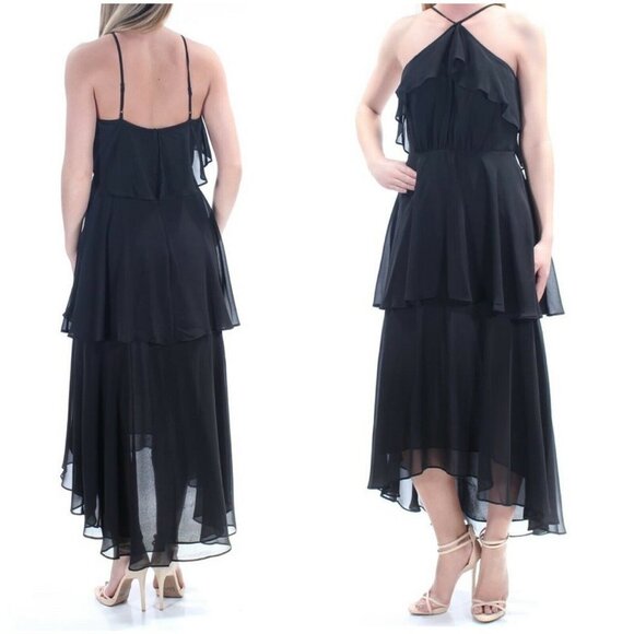 CeCe Dresses & Skirts - Cece Dress Size 4 Small Chiffon Tiered Halter Cocktail Party Evening Midi Lilli